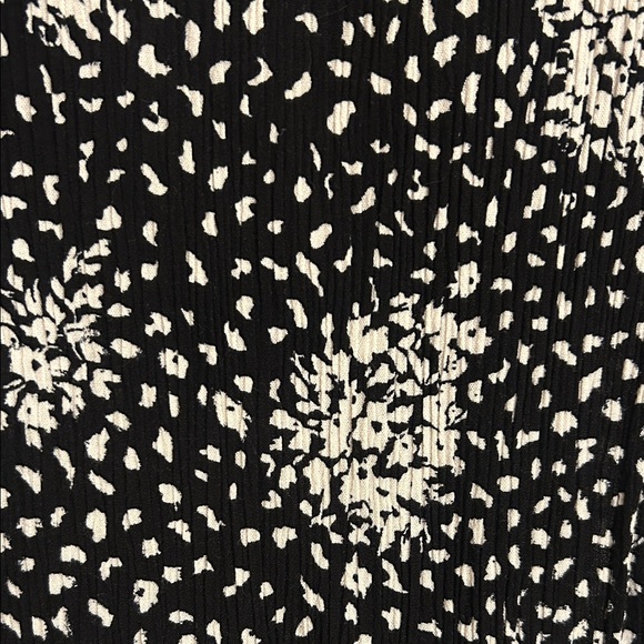 Knox Rose Floral Spotted Black White Rayon Midi Skirt Scalloped Hem Size XXL - Picture 3 of 9